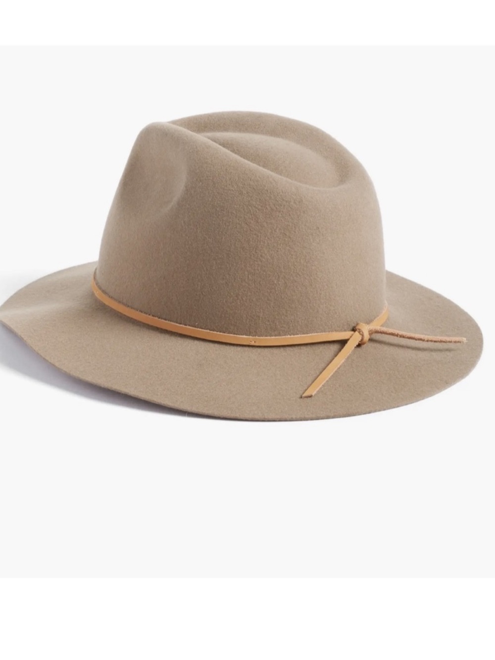 NEW Brixton Wesley Fedora Light Tan Wool Leather Trim sz Medium 7 1/4 Ajustable
